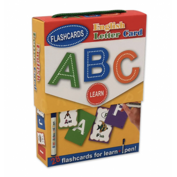 Set 28 cartonase Invata sa scrii literele alfabetului, cu marker, reutilizabile