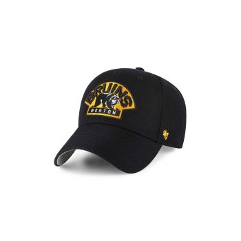 47brand șapcă din amestec de lână NHL Boston Bruins culoarea negru, cu imprimeu H-MVP01WBV-BKE