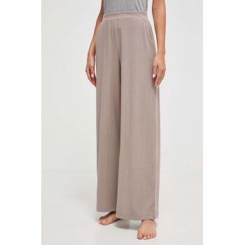 Abercrombie & Fitch pantaloni de pijama femei, culoarea bej ieftine