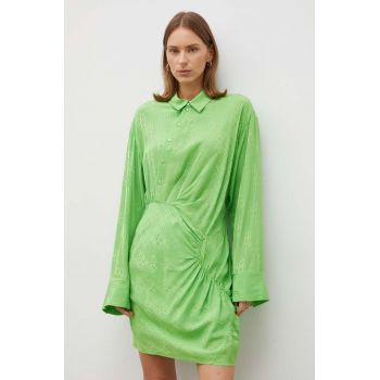 Herskind rochie culoarea verde, mini, drept