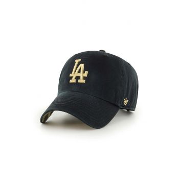 47brand șapcă de baseball din bumbac MLB Los Angeles Dodgers culoarea negru, cu imprimeu