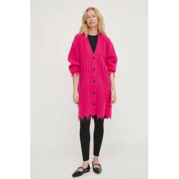 Herskind cardigan din lana culoarea roz, light