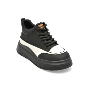 Pantofi GRYXX alb-negru, 6611, din piele naturala