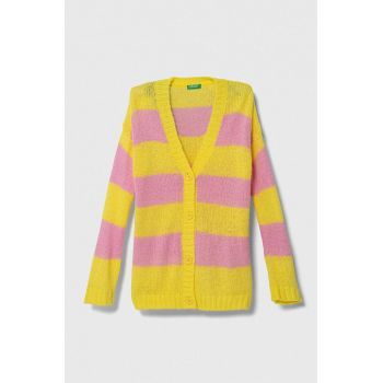 United Colors of Benetton pulover pentru copii din amestec de lana culoarea galben