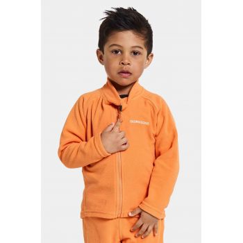 Didriksons bluza copii MONTE KIDS FULLZIP culoarea portocaliu, neted