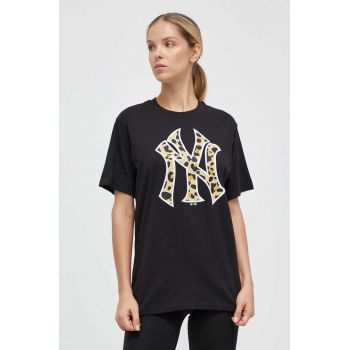 47brand tricou din bumbac MLB New York Yankees femei, culoarea negru