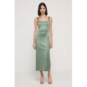 Abercrombie & Fitch rochie culoarea verde, midi, mulata