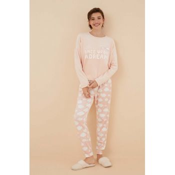 women'secret pijama COZY CLOUDS femei, culoarea roz, 3136021 ieftine