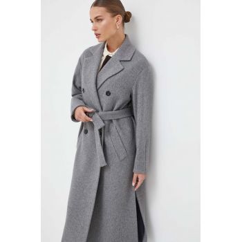 Marella palton de lana culoarea gri, de tranzitie, oversize la reducere