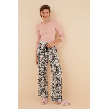 women'secret pantaloni de pijama Mix & Match femei, culoarea negru, 3706036