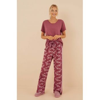 women'secret pantaloni de pijama Mix & Match femei, culoarea roz, 3706012 ieftine