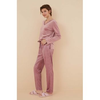 women'secret pijama SOFT TOUCH FRANCHISEE femei, culoarea roz, 3596065