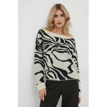 Sisley pulover din amestec de lana femei, culoarea bej