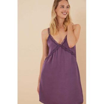 women'secret camasa de noapte SENSE 2 femei, culoarea violet, dantela, 3416286 ieftine