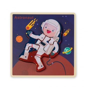 Puzzle 3D din lemn - astronaut Montessori