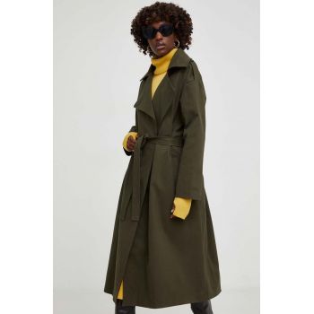 Answear Lab palton femei, culoarea verde, de tranzitie ieftin
