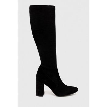 Wojas cizme din piele intoarsa femei, culoarea negru, cu toc drept, 7104181