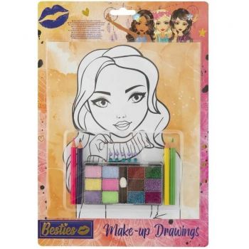 Carte de Colorat Make-up Drawings Besties