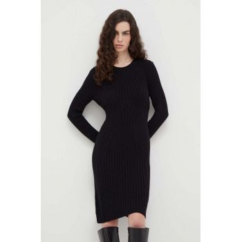 Marc O'Polo rochie din lana culoarea negru, mini, evazati ieftina