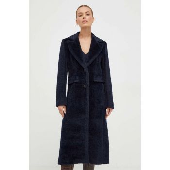 Marella palton de lana culoarea albastru marin, de tranzitie de firma original