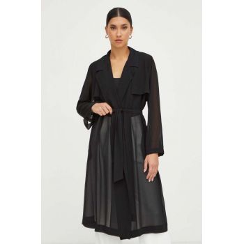 Marella palton femei, culoarea negru, de tranzitie, desfacut