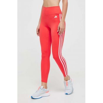 adidas Performance leggins de antrenament Train Essentials culoarea rosu, cu imprimeu