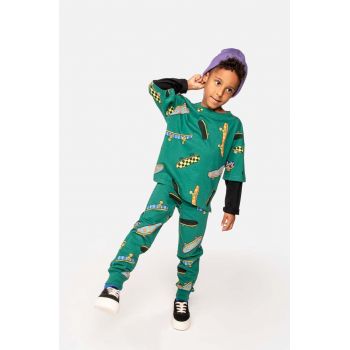 Coccodrillo pantaloni de trening pentru copii culoarea verde, modelator