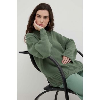 Lovechild pulover de lana femei, culoarea verde