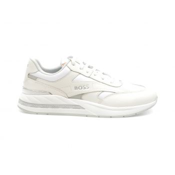 Pantofi BOSS albi, 2901, din piele naturala la reducere