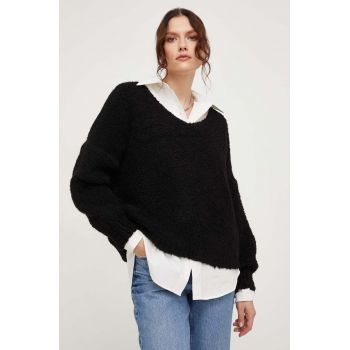 Answear Lab pulover de lana culoarea negru, light