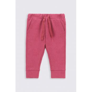 Coccodrillo pantaloni de trening pentru bebeluși culoarea roz, modelator