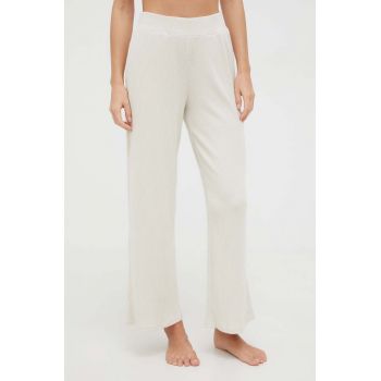 Hollister Co. pantaloni de pijama femei, culoarea bej ieftine