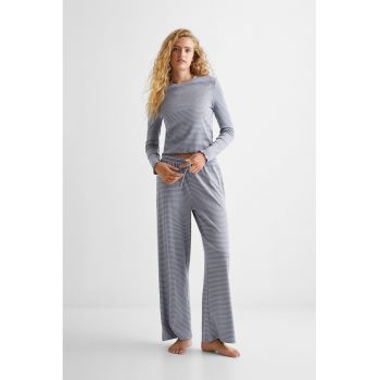 Pijama de bumbac cu dungi Medit