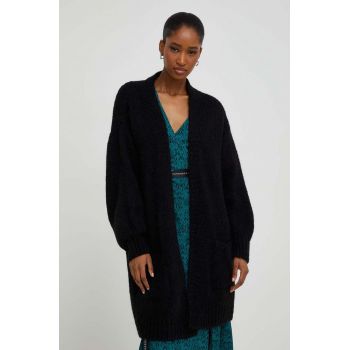 Answear Lab cardigan de lana culoarea negru, călduros