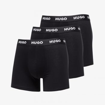 Hugo Boss Logo-Waistband Boxer Briefs 3-Pack Black de firma originali