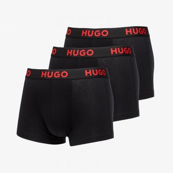 Hugo Boss Logo-Waistband Stretch Trunks 3-Pack Black de firma originali