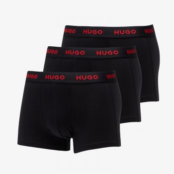 Hugo Boss Logo-Waistband Trunks 3-Pack Black la reducere