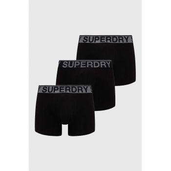 Superdry boxeri 3-pack barbati, culoarea negru