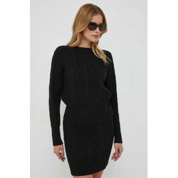 Sisley pulover de lana femei, culoarea negru
