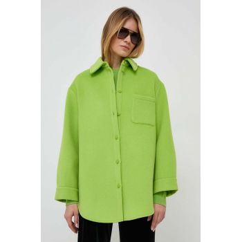 MAX&Co. geacă cu aspect de cămașă x Anna Dello Russo culoarea verde, de tranzitie, oversize