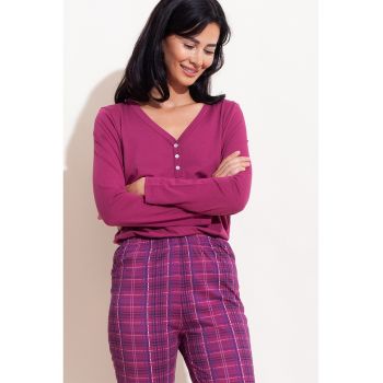 Pijama din amestec de modal cu pantaloni lungi Chess la reducere