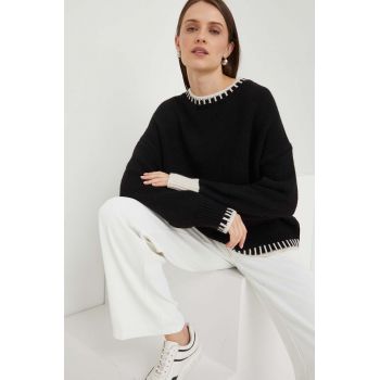 Answear Lab pulover din amestec de lana femei, culoarea negru