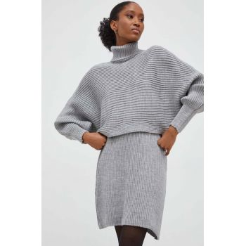 Answear Lab set - pulover și fustă culoarea gri ieftin