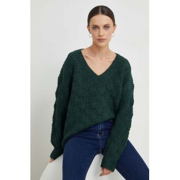 Answear Lab pulover de lana culoarea verde