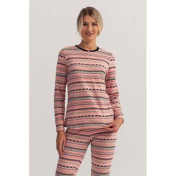 Pijama cu imprimeuri diverse Iris la reducere