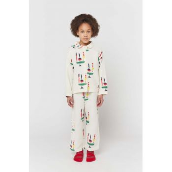 Bobo Choses pijamale de bumbac pentru copii culoarea bej, modelator
