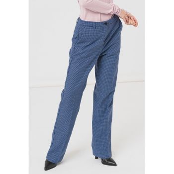 Pantaloni din amestec de lana cu imprimeu houndstooth