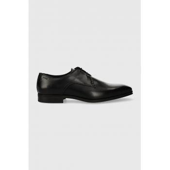 BOSS pantofi de piele Theon barbati, culoarea negru, 50512173 de firma originali