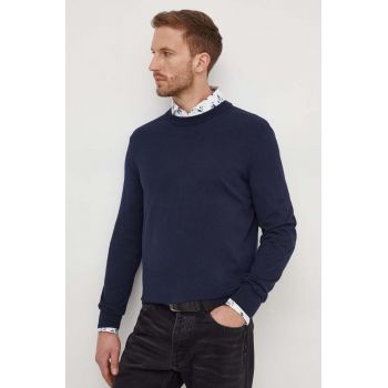 BOSS pulover de bumbac culoarea bleumarin, light 50506024