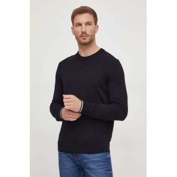 BOSS pulover de bumbac culoarea negru, light 50506024